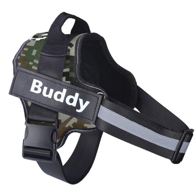 Customized Reflective Breathable Dog Harness Vest, Adjustable Pet Harness, ID Patch, No Pull, Outdoor