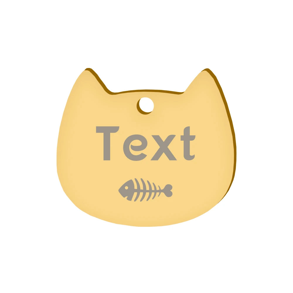 Custom Cat Face Id Dog Tags Name Tags Stainless Steel Plate Decoration Personalized Engraving Animal Chain Charm with number
