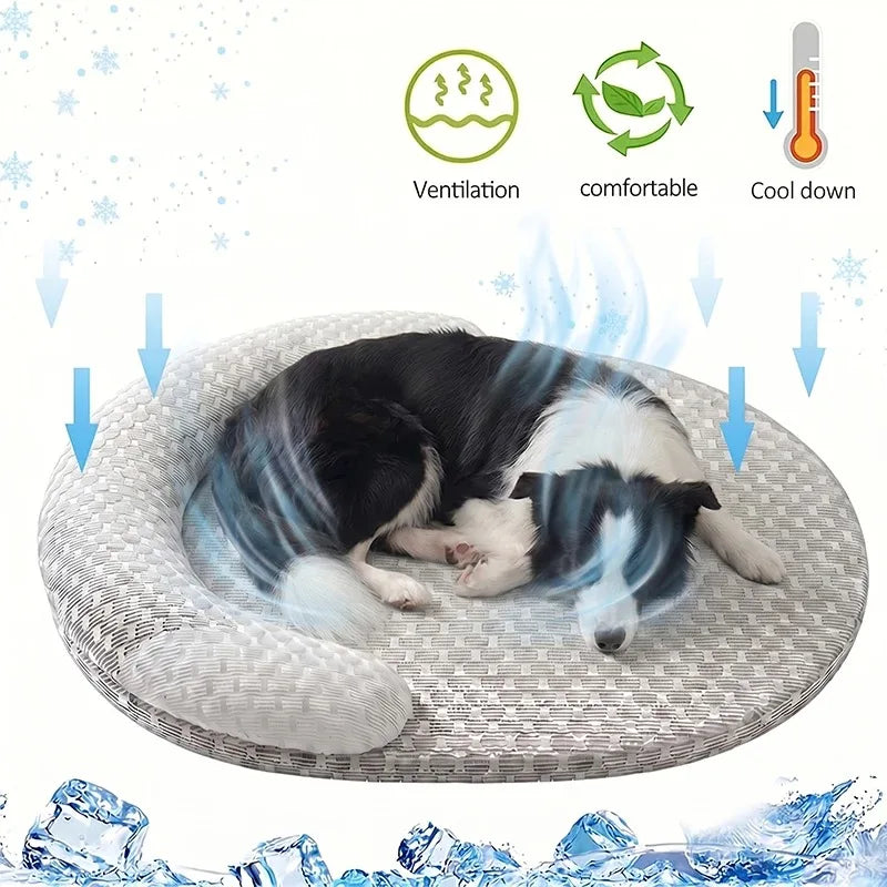 Mat for Dog Cooling Bed Summer Large Beds Cats Accessory Basket Dogs Fluffy Pet Supplies Big Small Baskets Sofa Pets Accessories