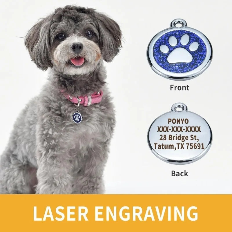 Pet ID Tags Free Engraving Pet Anti-lost Collar Pendant Personalized Puppy Name Tag Cat Paw Decoration Customized Product