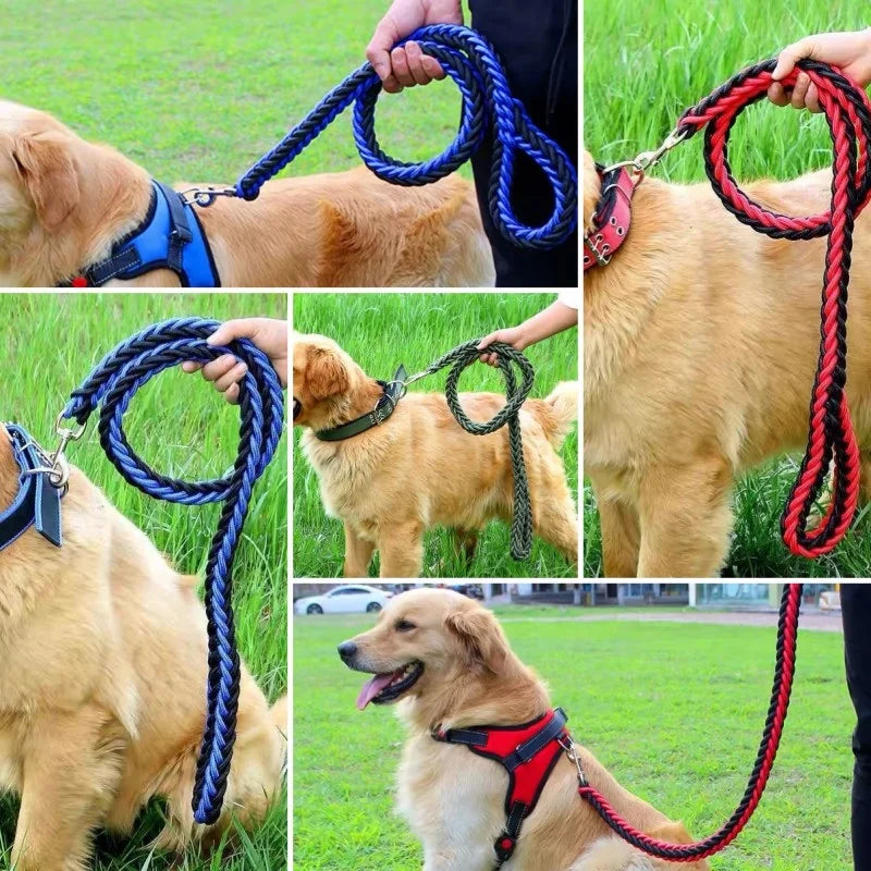 Heavy Dog Leash Strong Leash for Dog Pet Products Braided Medium Large Dog Training Lead Leashes Rope Big Dogs Pet Accessories