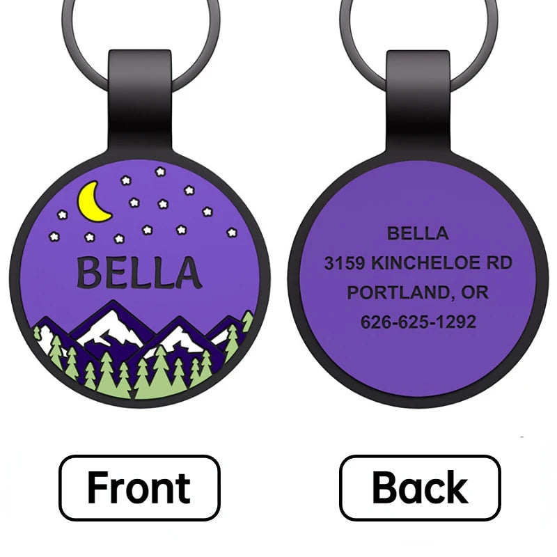 Round Shape Pets Anti-lost Label Puppy Dog Cat Collar Name Tag Customized Dogs Accessoires Personalized Pet ID Tags Pendant