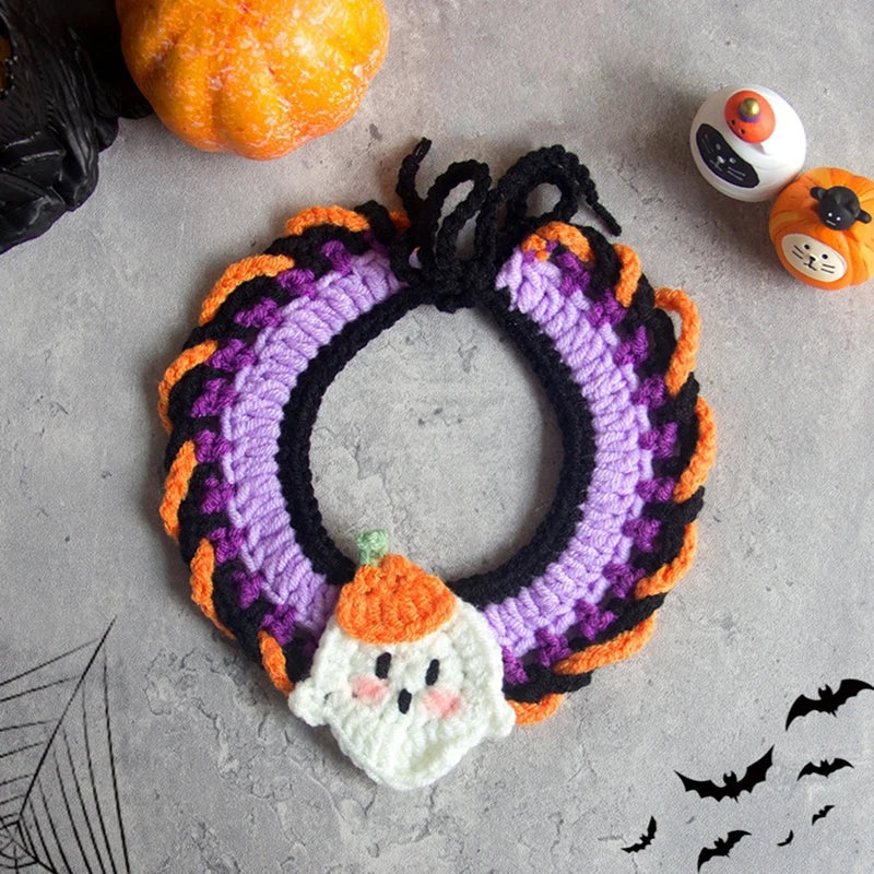 Cat Collar Kawaii Cat Scarf Pet Clothes Halloween Cat Costume Collar Accessorie Nacklace Pet Bibs Halloween Cosplay Decoration
