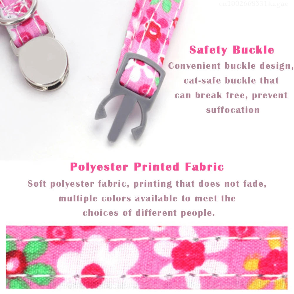 Personalized Cat collar with Bell Safety Buckle Customized Nametag Puppy Kitten Necklace Free Engraving Name ID Tag Nameplate