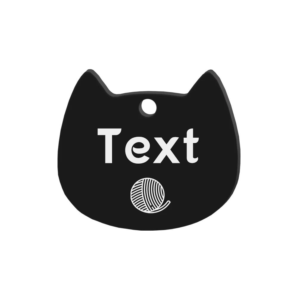 Custom Cat Face Id Dog Tags Name Tags Stainless Steel Plate Decoration Personalized Engraving Animal Chain Charm with number