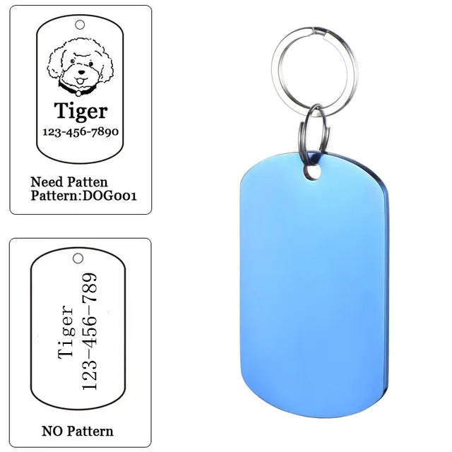 Custom Dog ID Tag with Free Engraving - Pet Collar Harness Pendant for Cats Puppy Kitten Leash Accessories Pet Supplies