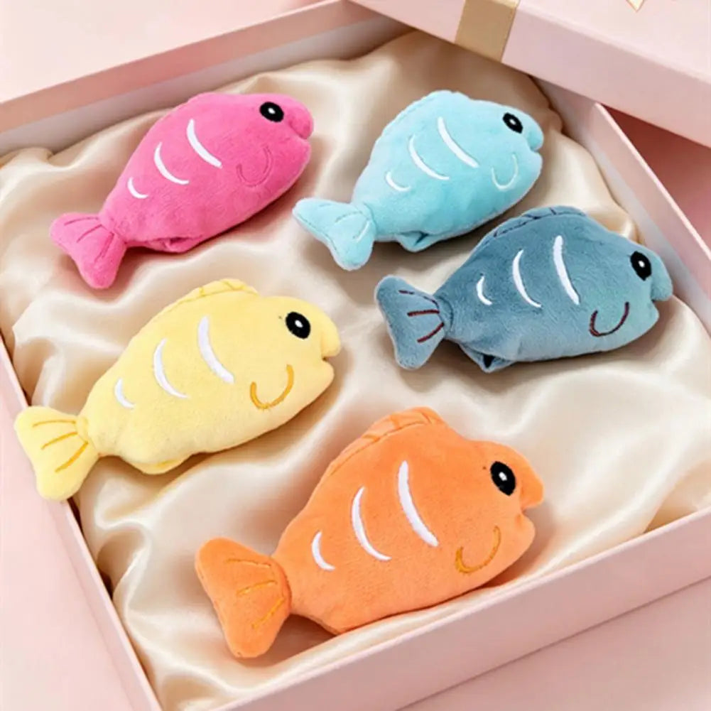Cat Plush Toy Plush Fish Cat Toy with Catnip Soft Crinkle Chew Toy for Indoor Cats Stuffed Hunting Teething Kitten Plaything