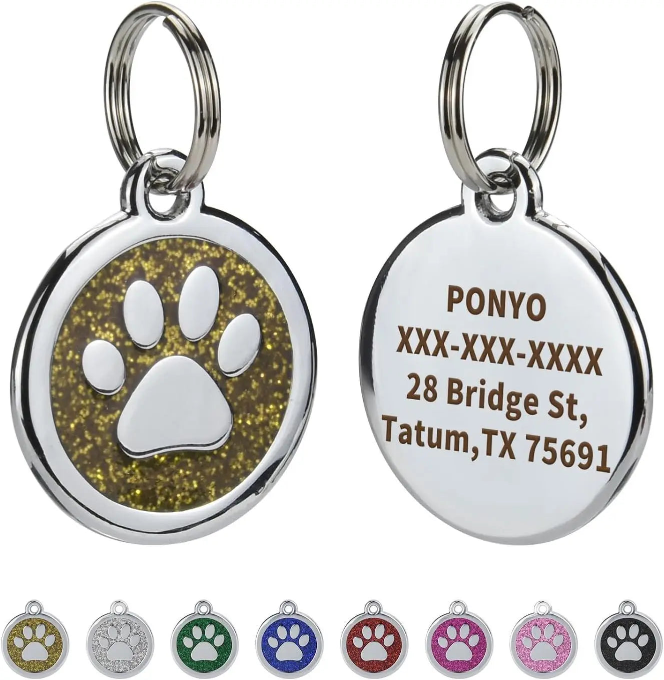 Pet ID Tags Free Engraving Pet Anti-lost Collar Pendant Personalized Puppy Name Tag Cat Paw Decoration Customized Product