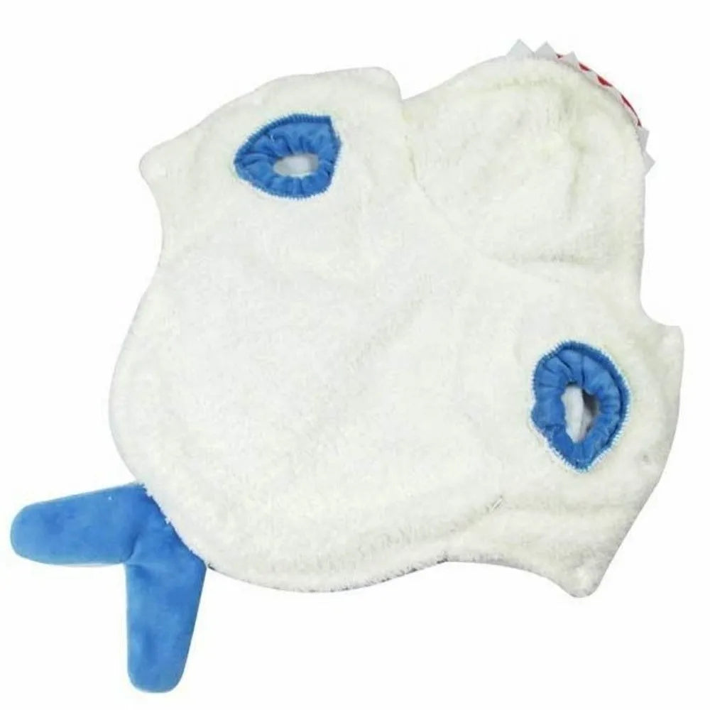 Fleece Pet Shark Cosplay Costume Warm Cute Style Animal Dress Up Outfits Comfortable Thicken Dog Cosplay Apparel Cat Party