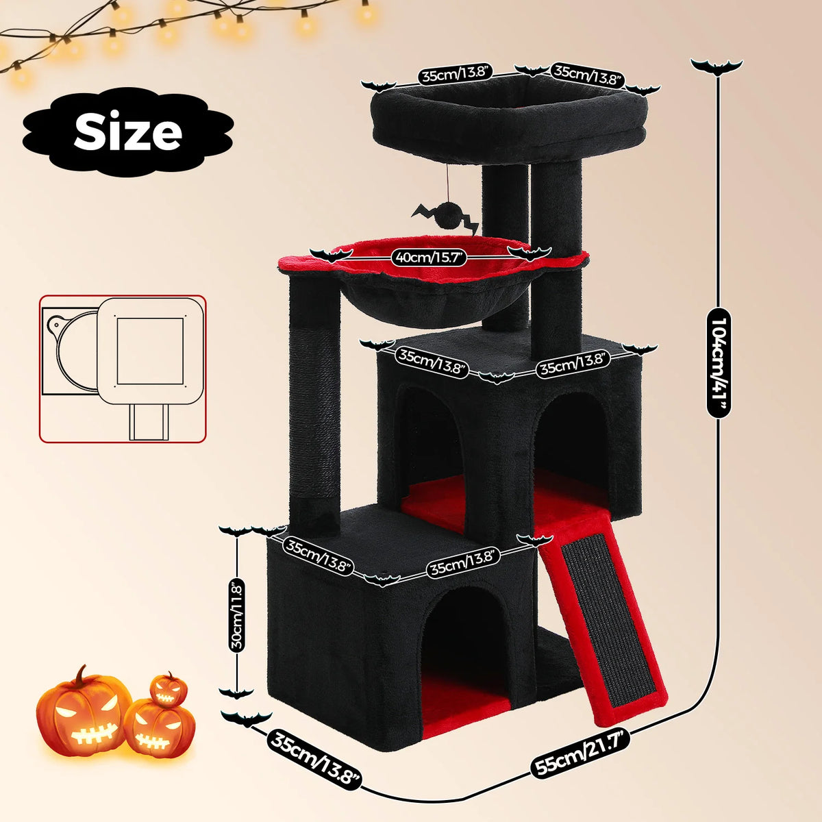 large multi-level cat tree for indoor cats