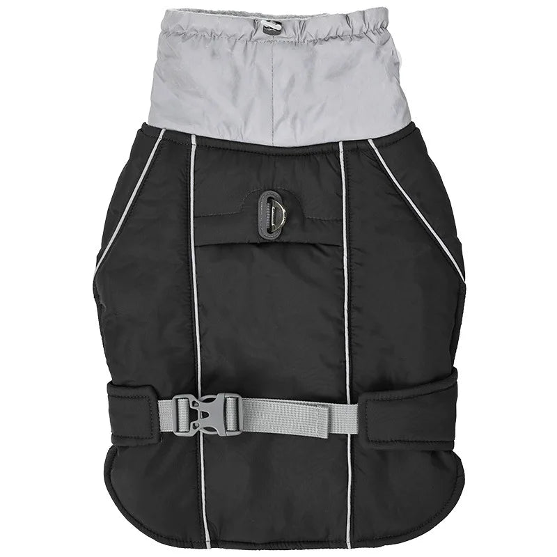 Winter Waterproof Dog Jacket with Reflective Strips, Thick Warm Coat for Pets, Adjustable with D-Ring, S-3XL