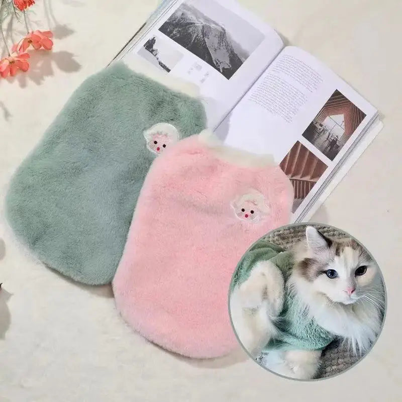 Adorable Autumn and Winter Cat Winter Clothes, Thickened Vest for Warmth, Anti-Fall Design for Puppies, Kittens, and Small Pets