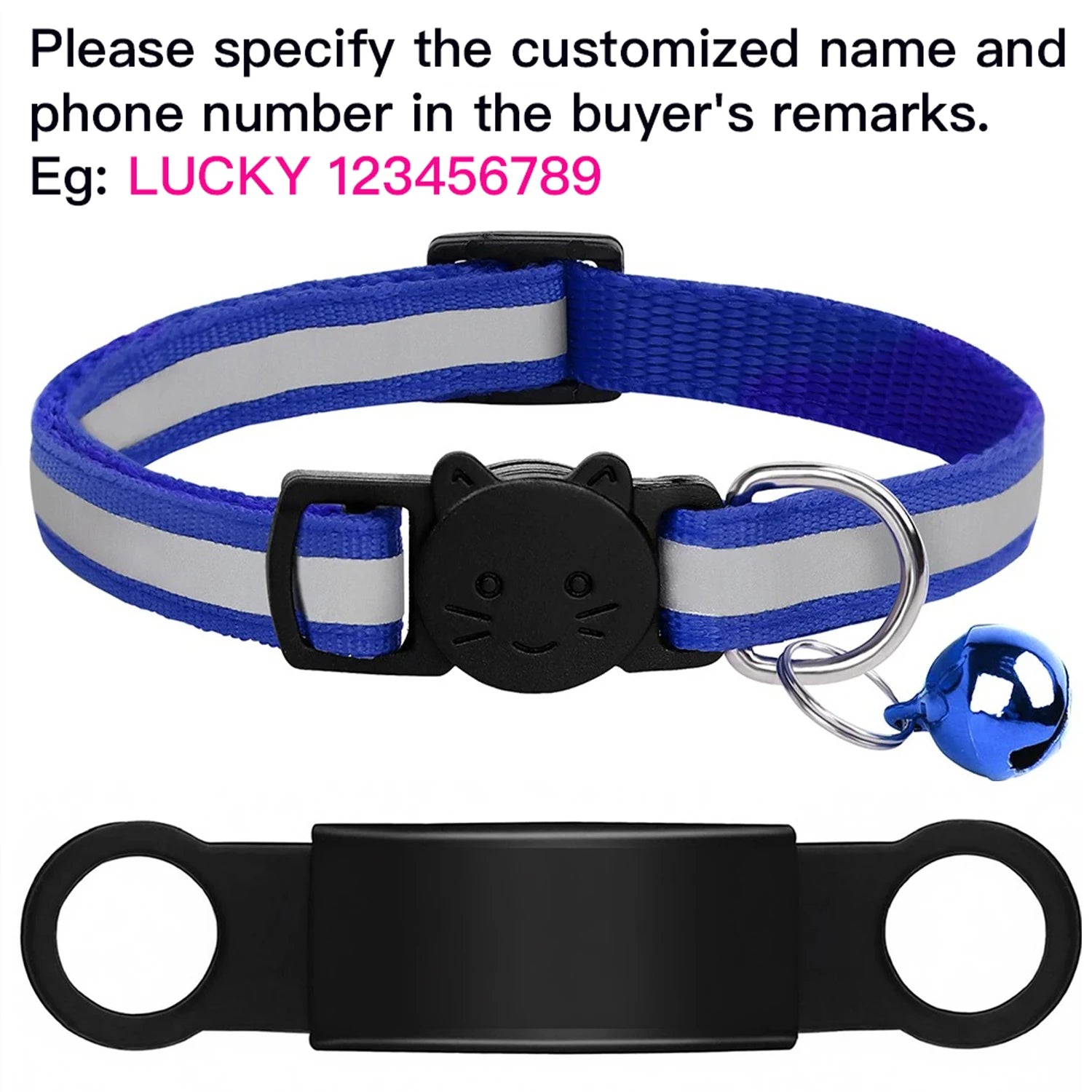 Customized Pet Collar Reflective Cat Collars Free Engraved Puppy Kitten Pet ID Nameplate Necklace With Bell Anti-lost For Cats