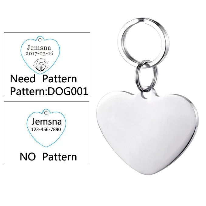 Custom Dog ID Tag with Free Engraving - Pet Collar Harness Pendant for Cats Puppy Kitten Leash Accessories Pet Supplies