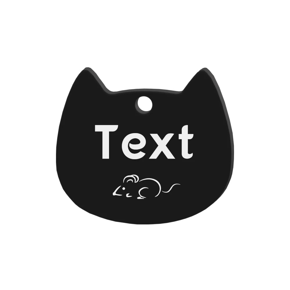 Custom Cat Face Id Dog Tags Name Tags Stainless Steel Plate Decoration Personalized Engraving Animal Chain Charm with number
