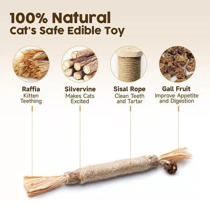 Silver Vine Catnip Teeth Grinding Rod — Natural Cat Dental Toy Horizon