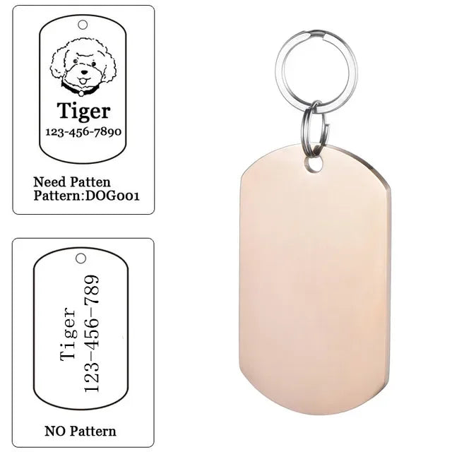Custom Dog ID Tag with Free Engraving - Pet Collar Harness Pendant for Cats Puppy Kitten Leash Accessories Pet Supplies