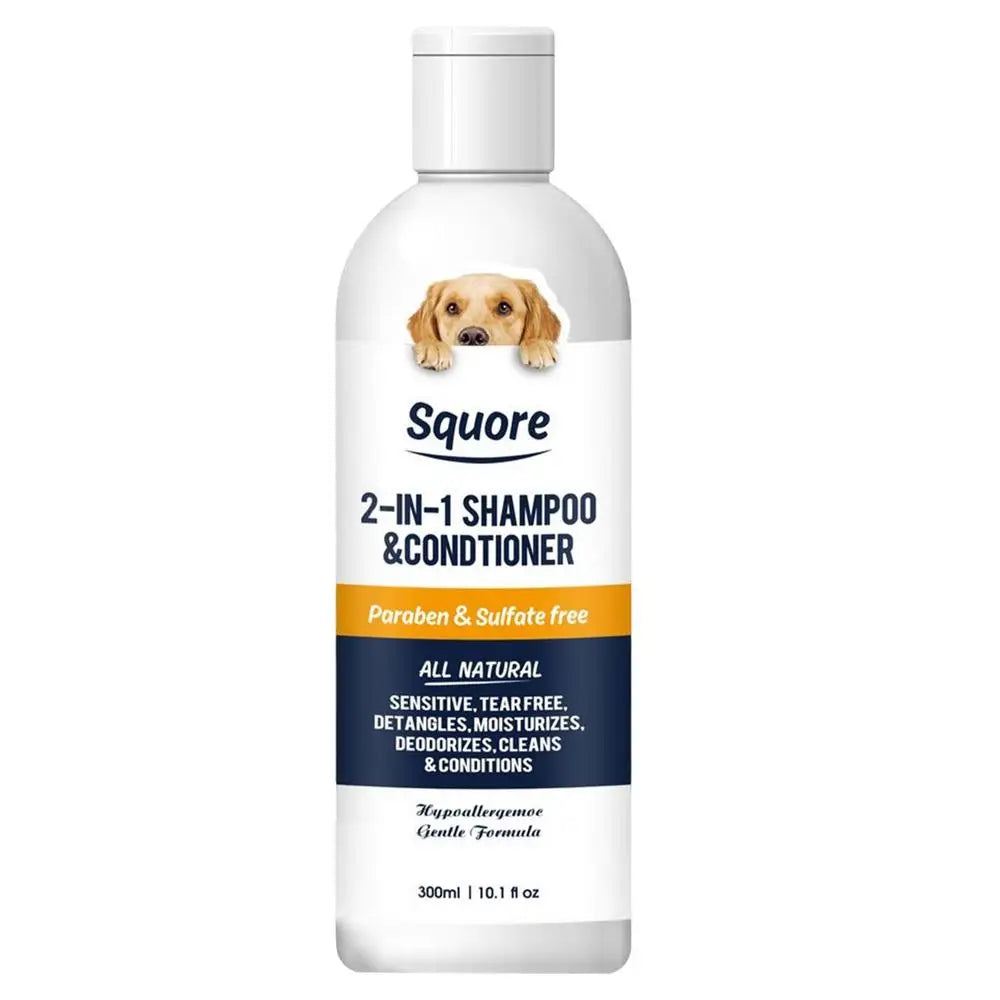 Dog Shampoo and Conditioner 2 in 1 Pet Shower Gel Moisturizing Dog Shampoo for Sensitive Skin PH Balanced Shampoo