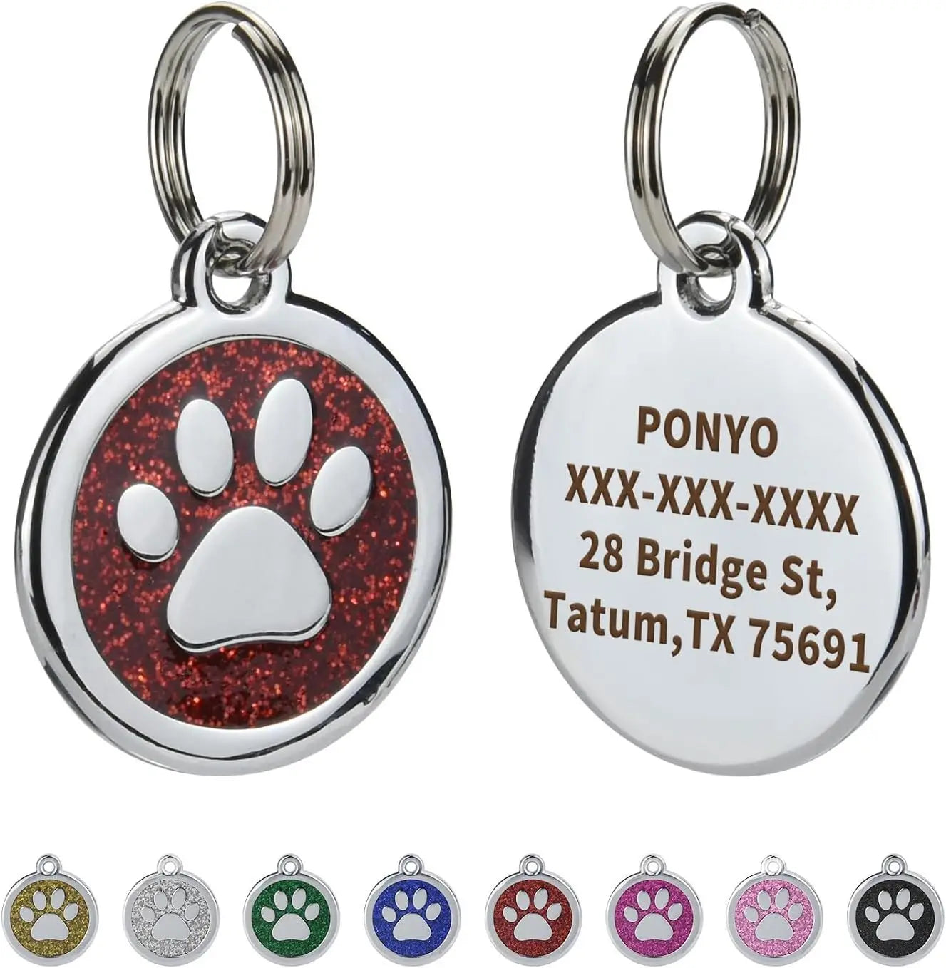 Pet ID Tags Free Engraving Pet Anti-lost Collar Pendant Personalized Puppy Name Tag Cat Paw Decoration Customized Product
