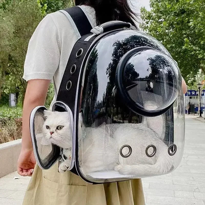 Portable Cat Pet Carrier Backpack Transparent Capsule Bubble Pet Backpack Small Animal Puppy Kitty Breathable Carrier for Travel Horizon