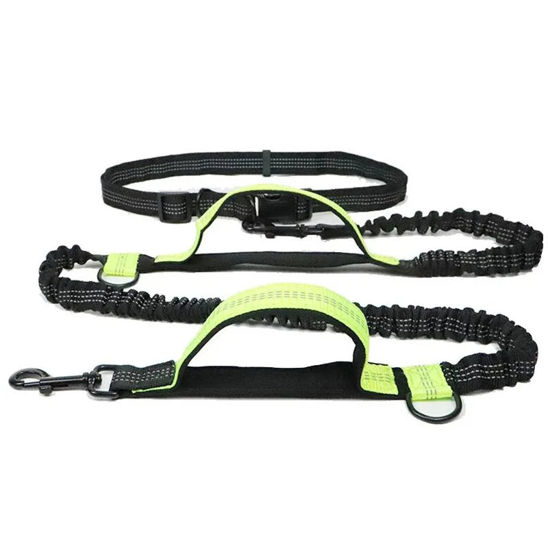 Pet Retractable Belt Leash For Running Reflective Retractable Hand Free Dog Leash with Adjustable Waist Rope For Outdoor Running