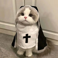 Christmas Pet Dog Cat Cosplay Costume Breathable Dress Up Puppy Kitten Jesus Nun Clothes Pet Accessories Halloween Jumpsuit Coat