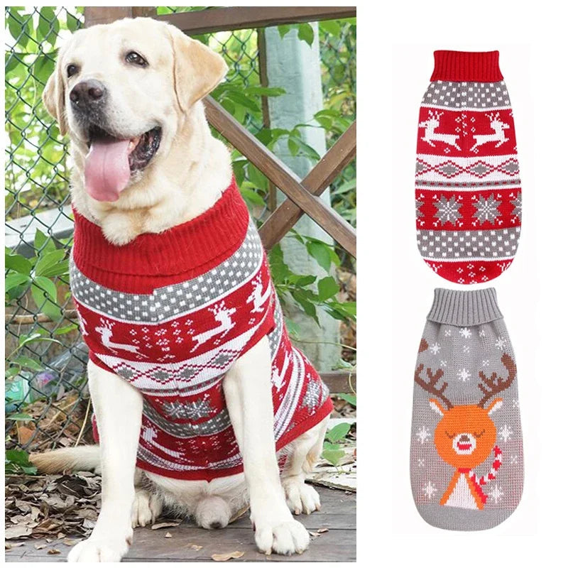Christmas Turtleneck Pullover Sweater for Large Dogs Horizon