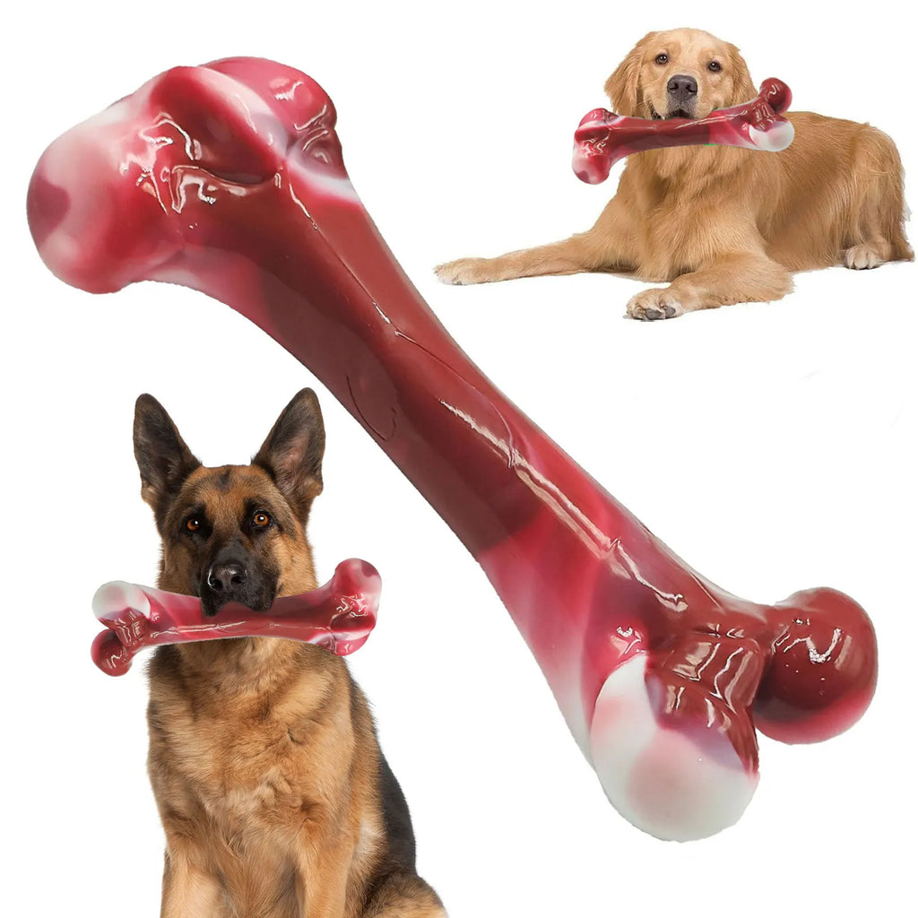 Dog Bones, Bacon Flavor Tough Dog Toys Bone for Large/Medium/Small Dogs, Dog Bones for Teeth Cleaning and Training