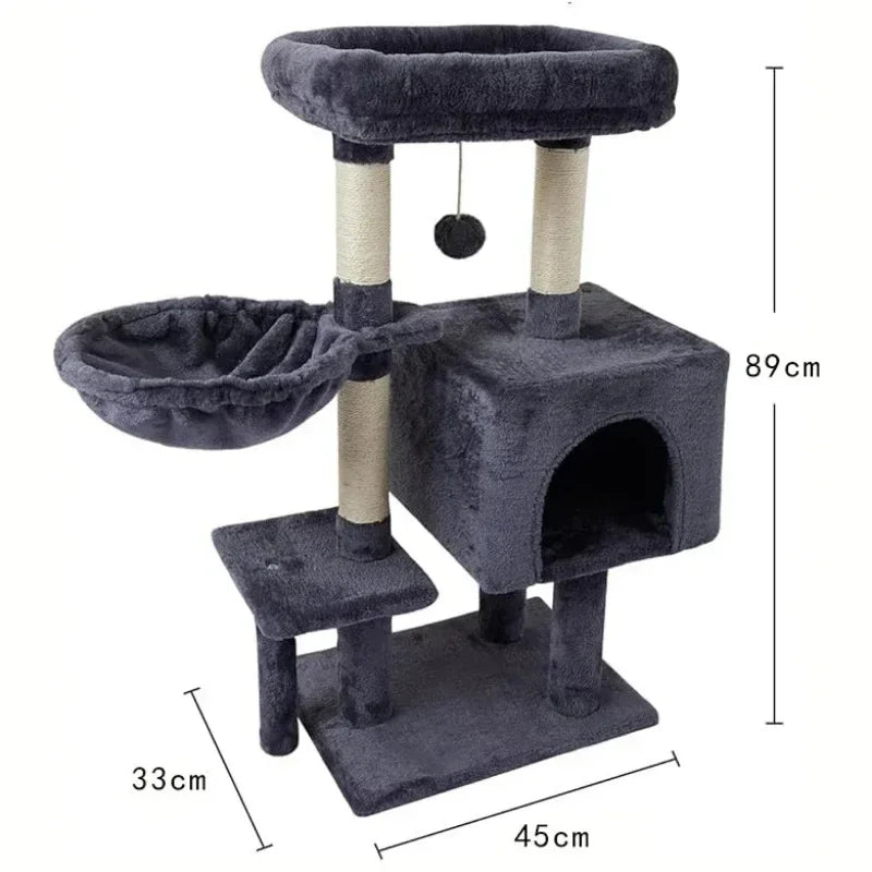 23.5in Cat Tree Tower with Sisal Scratching Posts Cozy Cat Condo House Activity Center for Kittens  Sturdy Indoor
