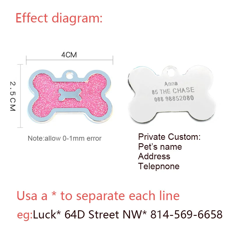 Free Engraving Name Tag Customized Dog Tag Personalized Phone Adress Pet Anti-Lost Dog Accessories Puppy Pendant Cat Dog Id Tags