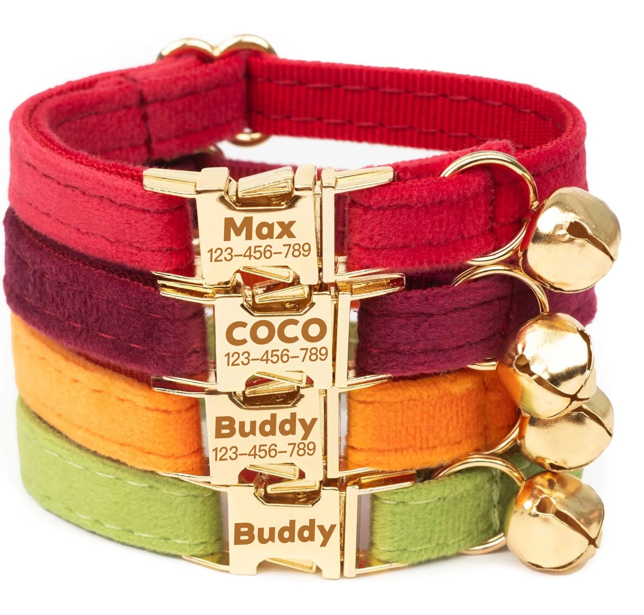 Personalized Velvet Collar Soft Pet Choker Free Custom Name Phone Number Adjustable Velvet Kitty Neckband Small Dog Identity