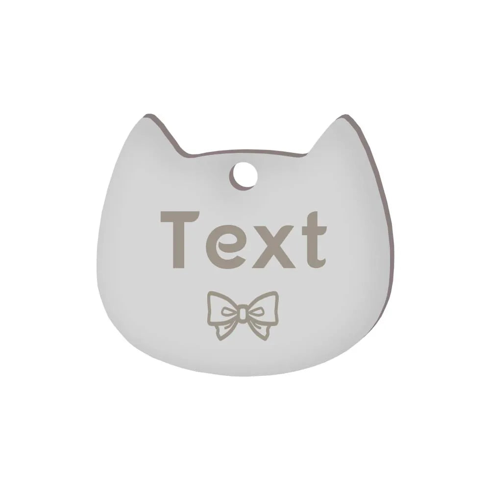 Custom Cat Face Id Dog Tags Name Tags Stainless Steel Plate Decoration Personalized Engraving Animal Chain Charm with number
