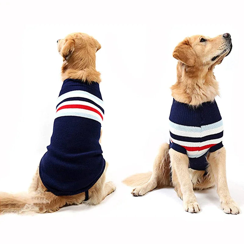 Big Dog Sweater Christmas Clothes for Small Medium Large Dogs Golden Retriever Rottweiler Turtleneck Pullover Winter Warm