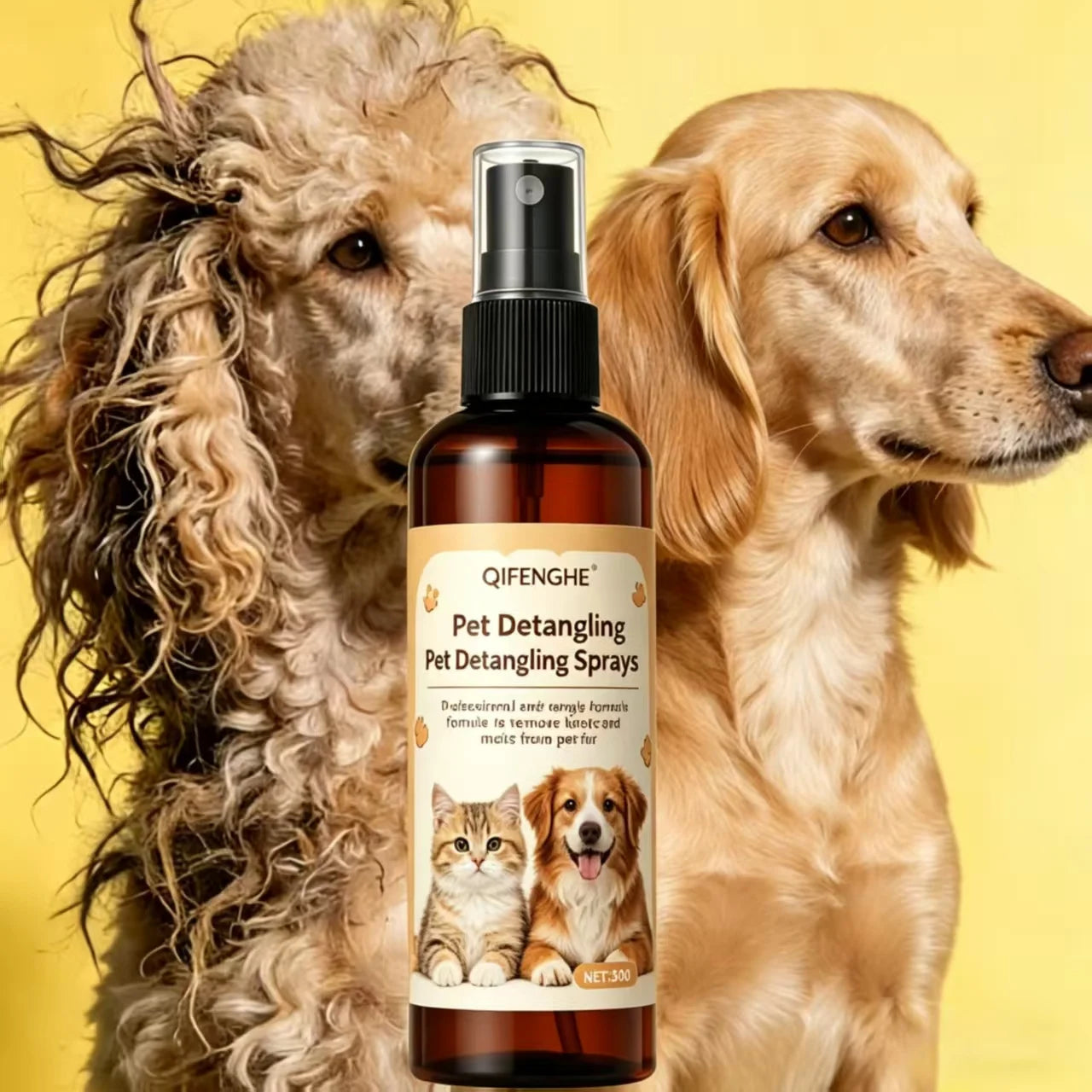50ML Pet Detangling Spray Professional Leave-in Conditioner for Cats Dogs Anti-Static Remove Knots Mats Deep Nourish Pet Hair