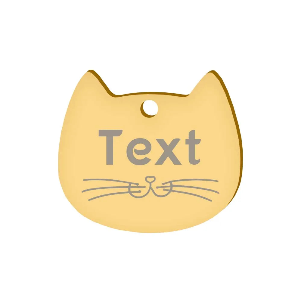 Custom Cat Face Id Dog Tags Name Tags Stainless Steel Plate Decoration Personalized Engraving Animal Chain Charm with number