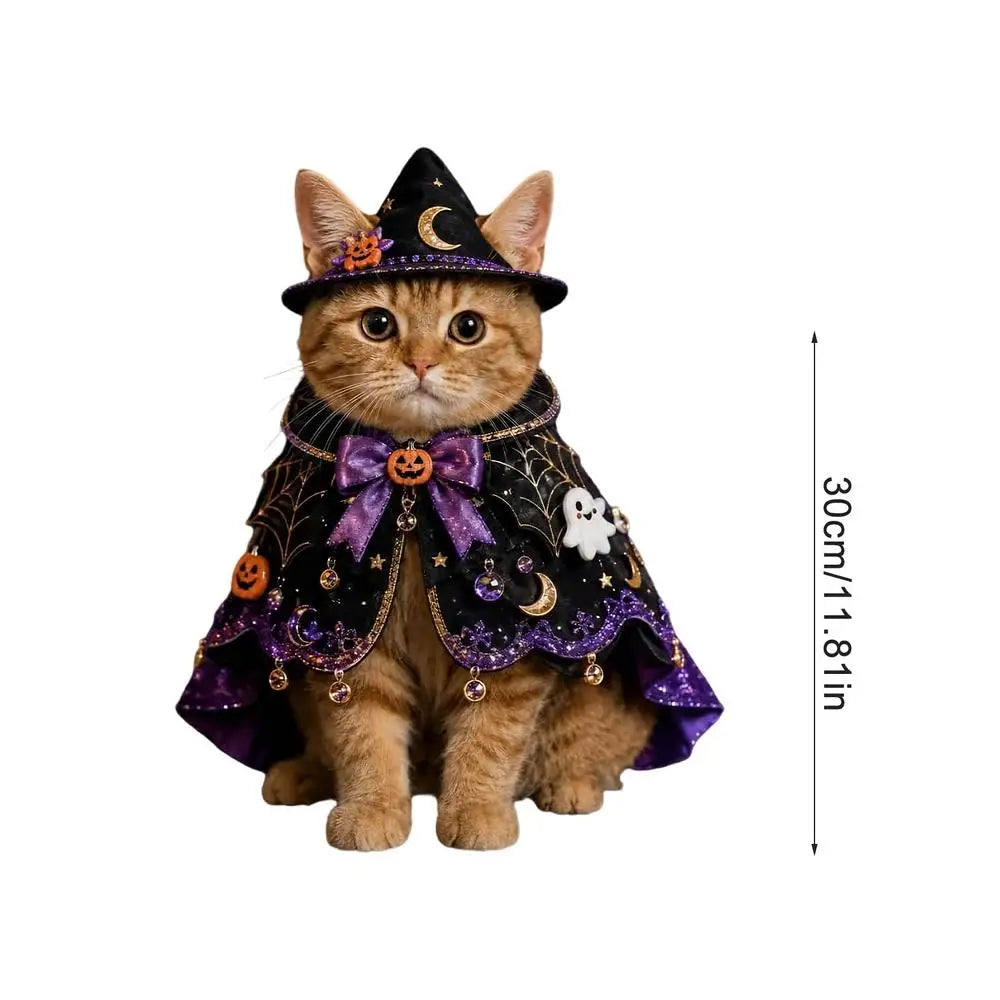 Cat Halloween Costume For Pets Pet Cosplay Cloak Photo Prop Cat Apparel Party Outfit For Home Party Holiday Gathering Outdoor