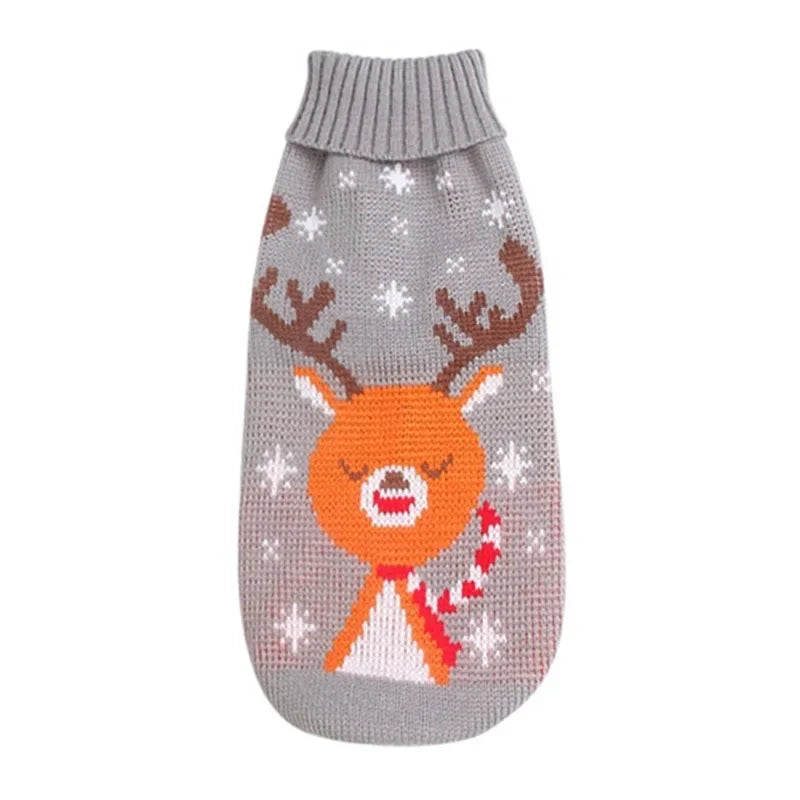 Big Dog Sweater Christmas Clothes for Small Medium Large Dogs Golden Retriever Rottweiler Turtleneck Pullover Winter Warm