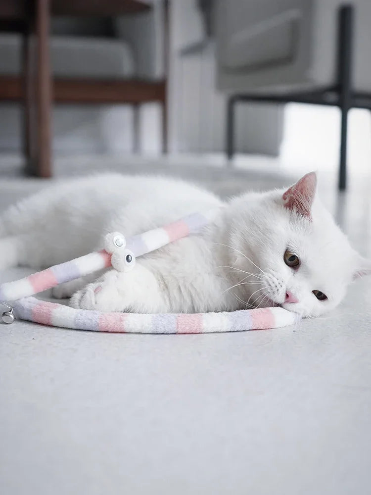 Cat Toy Feather Cats Teaser Wand Cats Interactive Toy Funny Caterpillar Colorful Rod Teaser Wand Pet Cat Supplies Pets Accessory