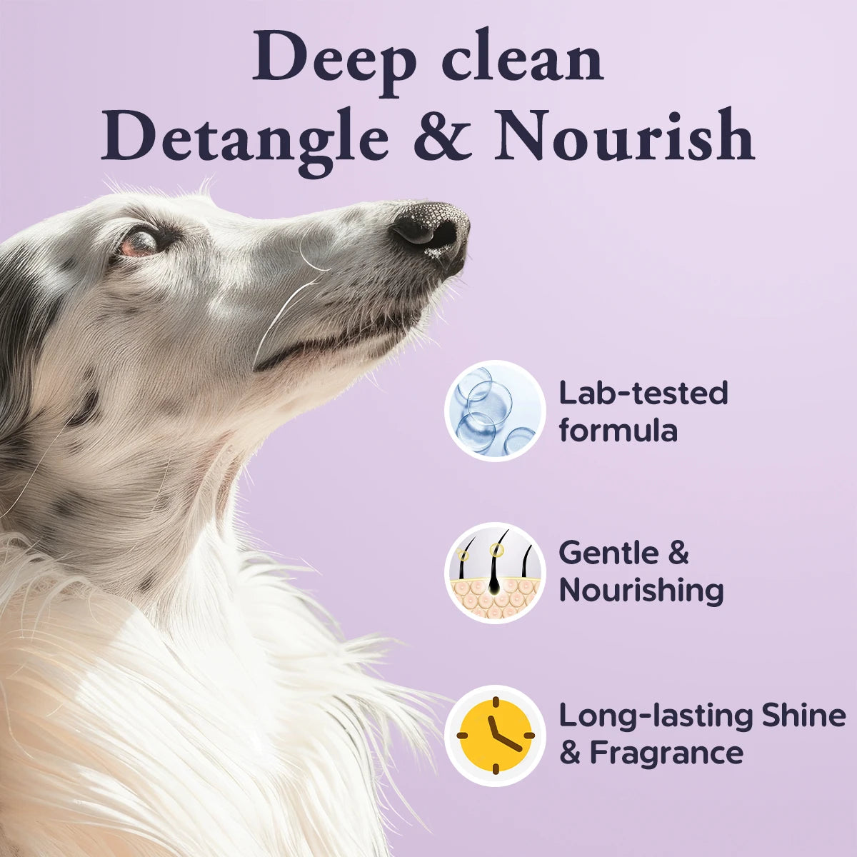2 In 1 Lavender Dog Shampoo Conditioner Hypoallergenic Soothing Formula Healthy Shiny Coat Gentle Pet Care For Dogs Cats