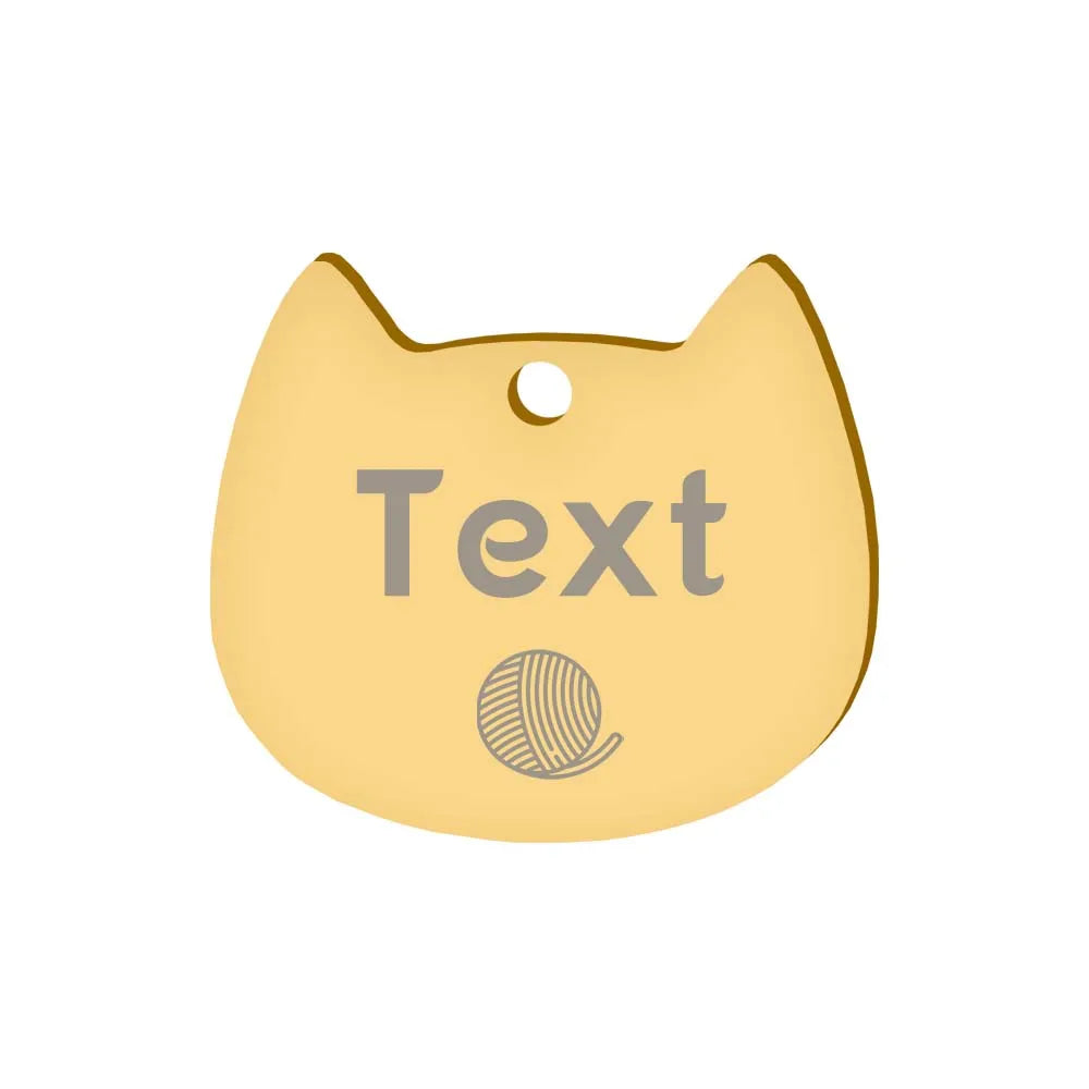 Custom Cat Face Id Dog Tags Name Tags Stainless Steel Plate Decoration Personalized Engraving Animal Chain Charm with number