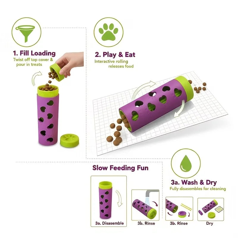 Interactive Detachable Pet Slow Feeder Treat Dispenser | Bite-Resistant Chew Toy for Dogs & Cats, Indoor-Outdoor Use