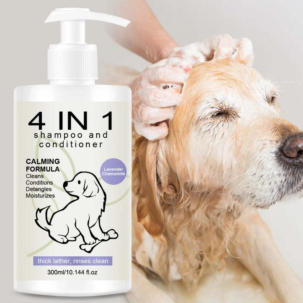 4 in 1 Pet Shampoo and Conditioner Special Shampoo for Dogs and Cats Keep Pets Clean and Fragrant to Prevent Hair Loss