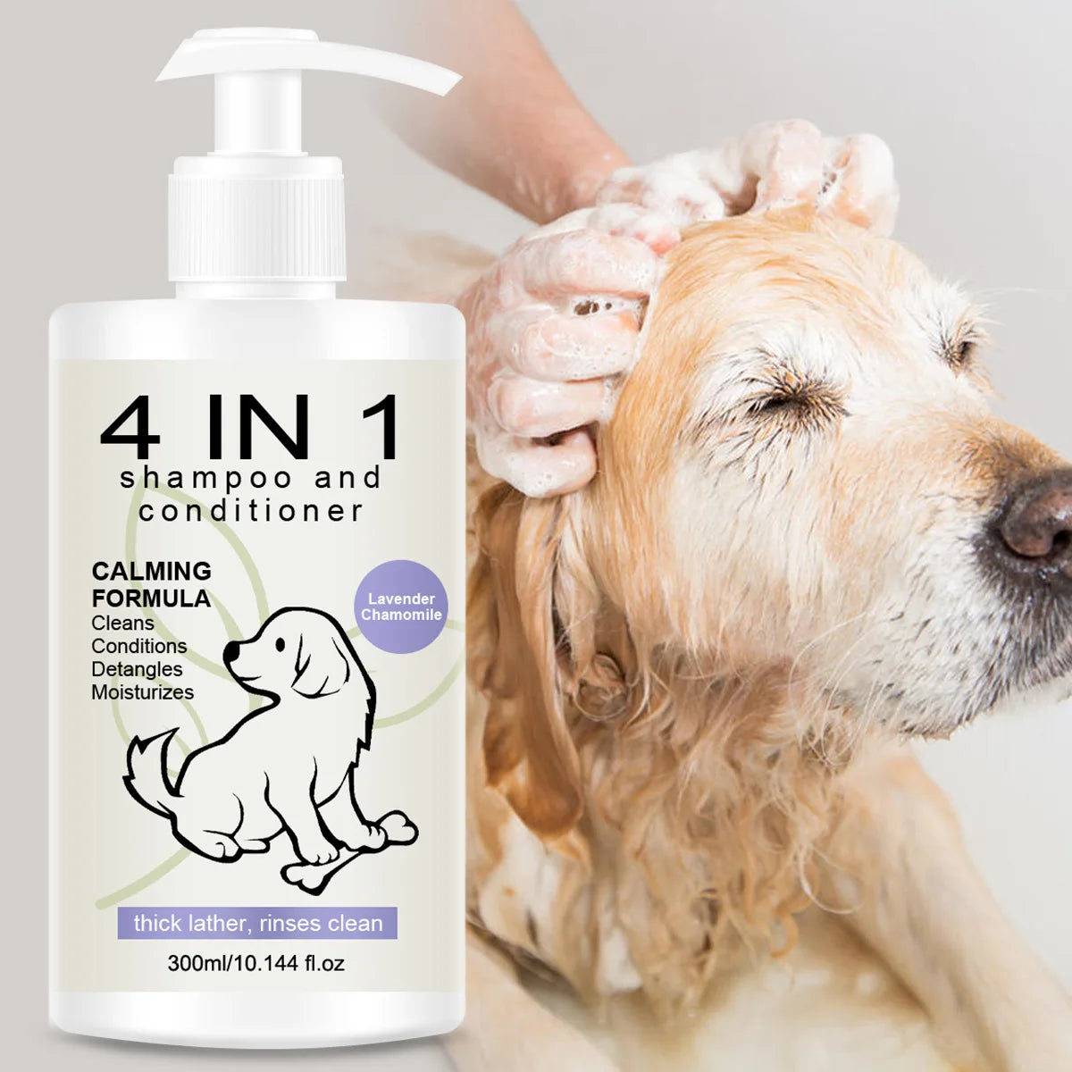 4 in 1 Pet Shampoo and Conditioner Special Shampoo for Dogs and Cats Keep Pets Clean and Fragrant to Prevent Hair Loss