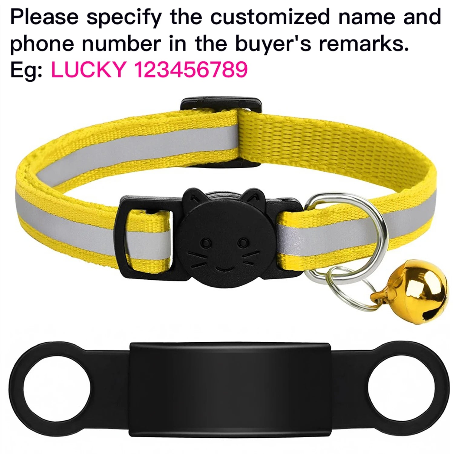 Customized Pet Collar Reflective Cat Collars Free Engraved Puppy Kitten Pet ID Nameplate Necklace With Bell Anti-lost For Cats