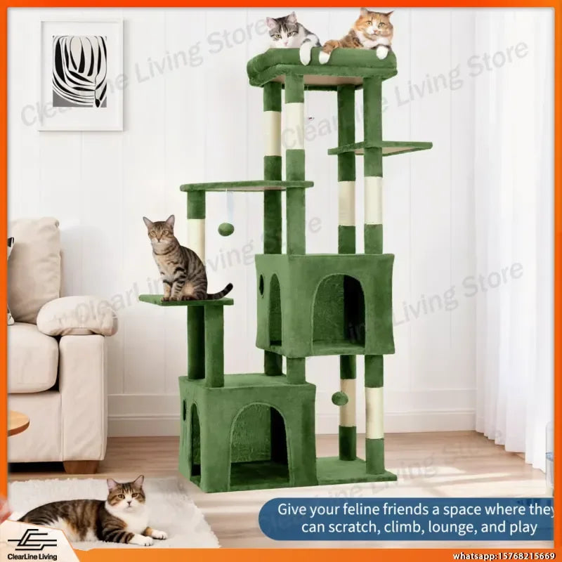 Multi-Level Cat Tree Tower for Large Cats Maine Coons with Perch Condos Sisal Scratching Posts Play Toys Indoor Cat Furniture