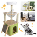 Green Cat Tree with Cat Condos Cat Scratchers Space Capsule Cat Climbing Frame Cat Tree Tower Cat Scratching Posts Pet Products