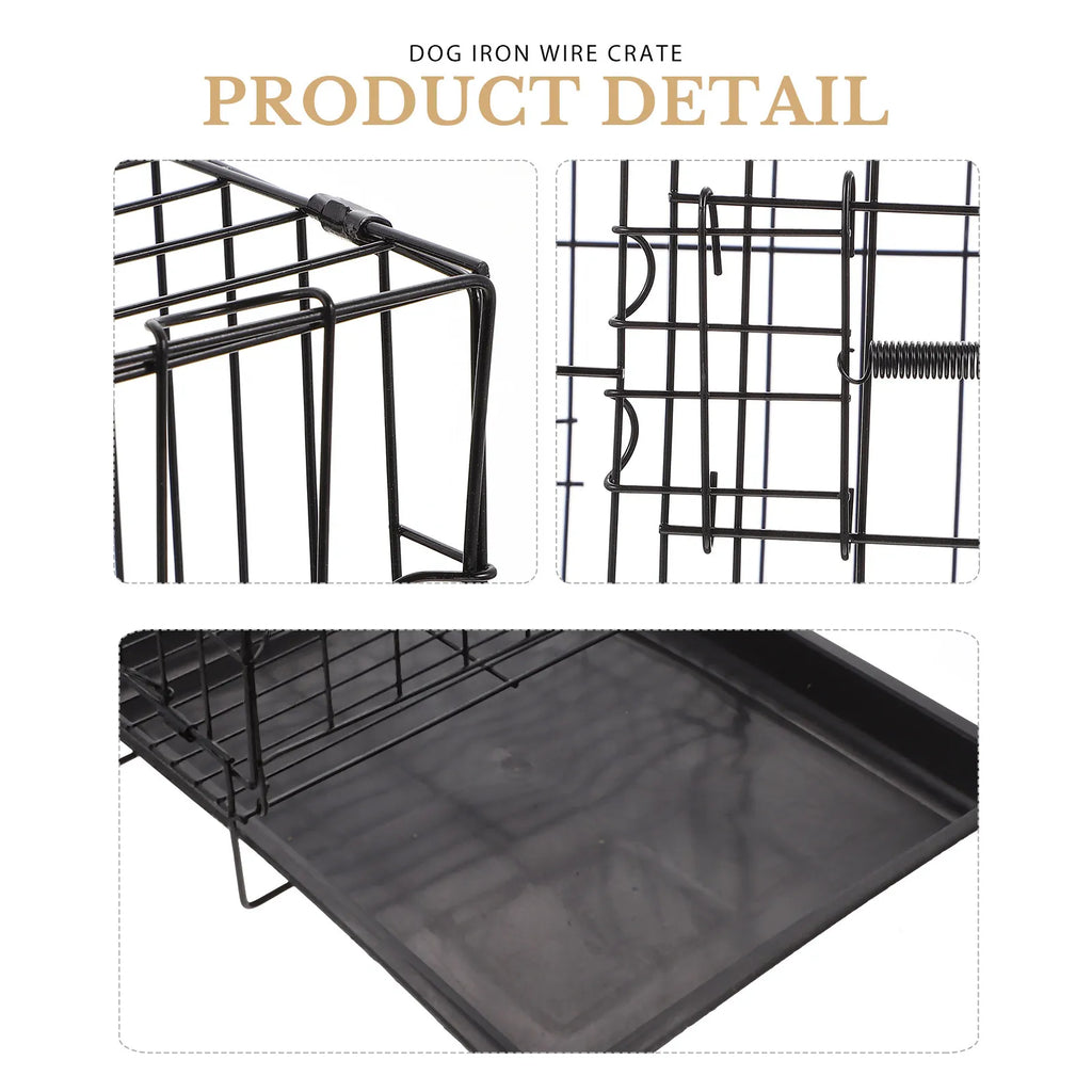 1 Set Folding Crate Pet Cage Iron Wire Kennel For Cat Dog Large Durable Training Shelter Pet Supplies Animal Cage Dog Metal
