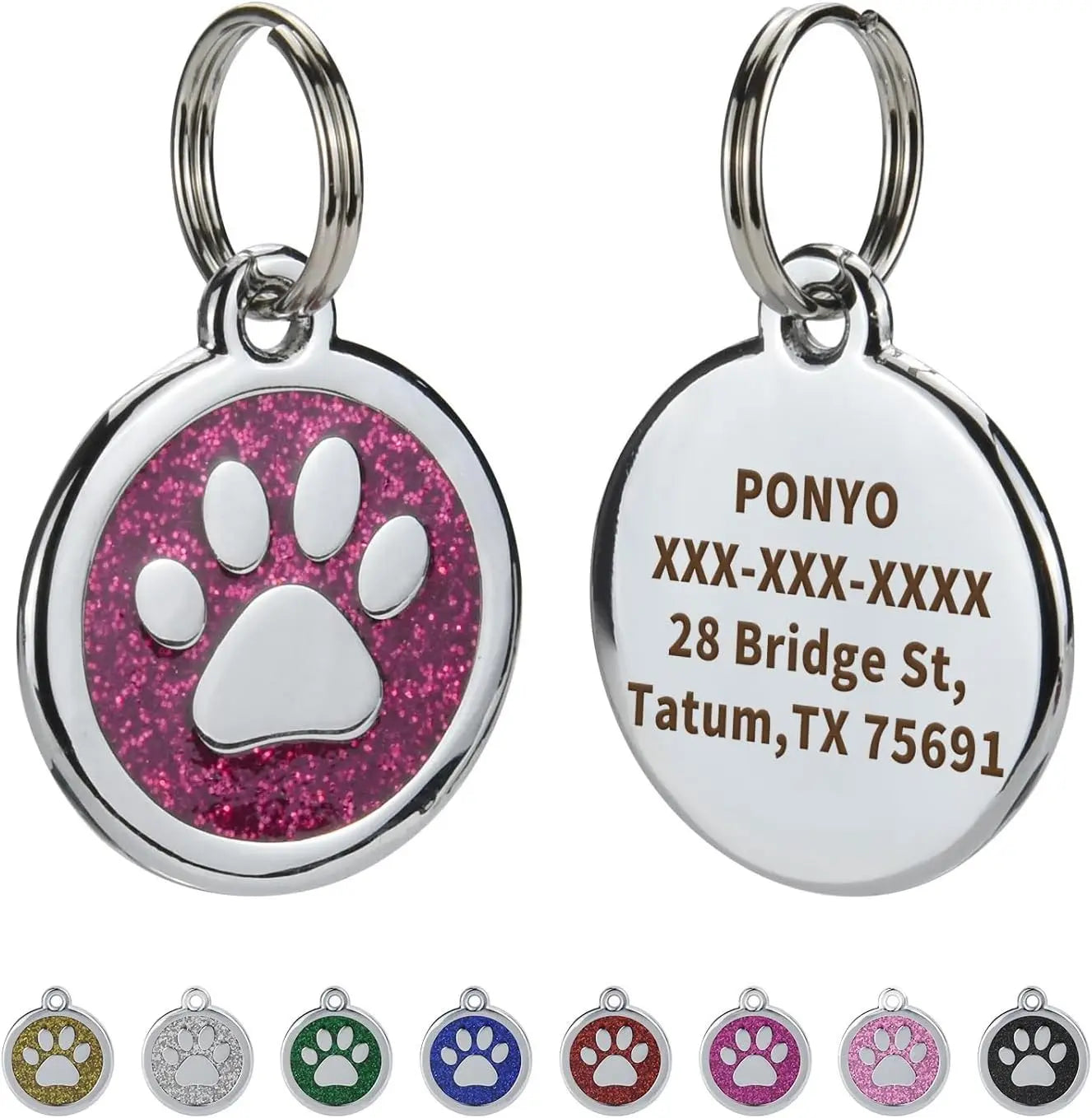 Pet ID Tags Free Engraving Pet Anti-lost Collar Pendant Personalized Puppy Name Tag Cat Paw Decoration Customized Product