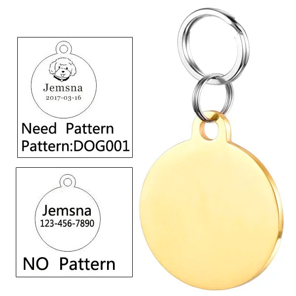 Custom Dog ID Tag with Free Engraving - Pet Collar Harness Pendant for Cats Puppy Kitten Leash Accessories Pet Supplies