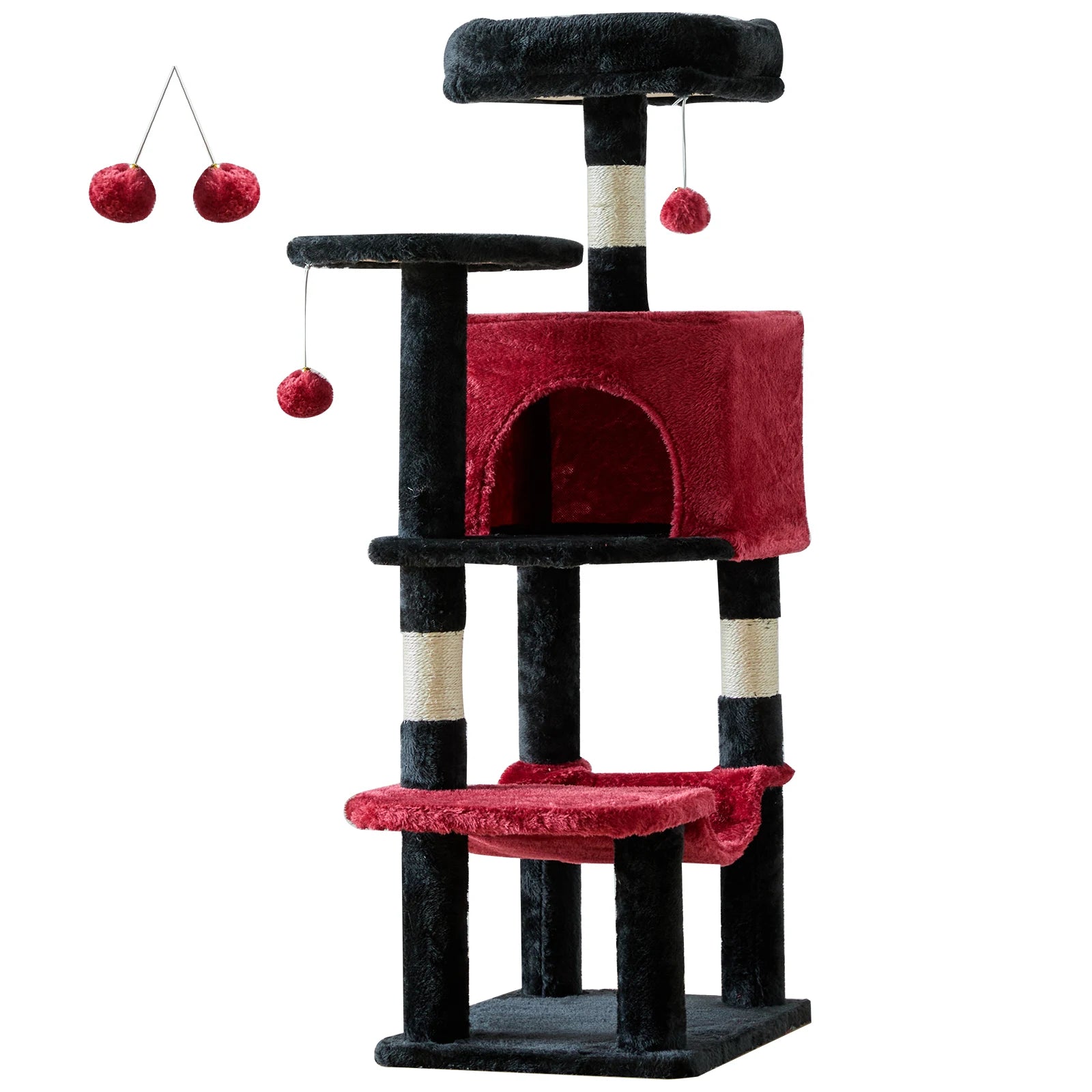 44 Inch Tall Cat Tree Tower for Multiple Cats with Sisal Scratching Posts Condo Perch Platform Indoor Cat Furniture Pet